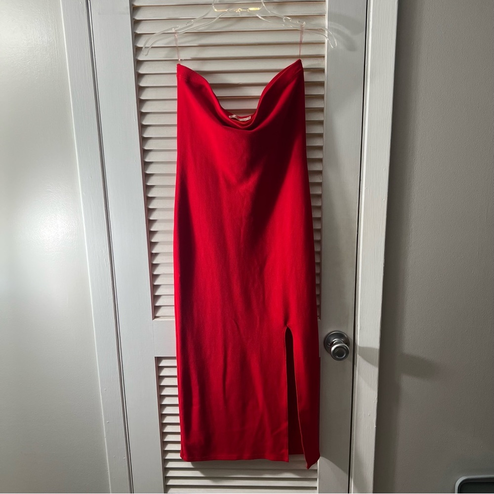 Heart Hips Strapless Red Dress